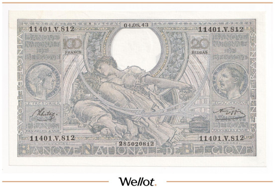 Изображение лота 100 Франков 1943 Бельгия UNC-