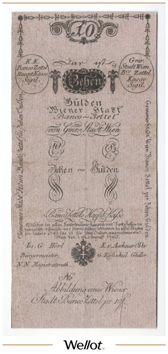 Изображение лота 10 Гульденов 1796 Австрия Формуляр