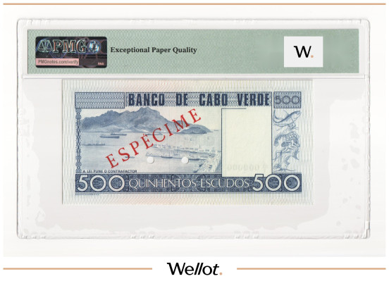 Изображение лота 500 Эскудо 1977 Кабо-Верде Образец PMG 67 EPQ UNC