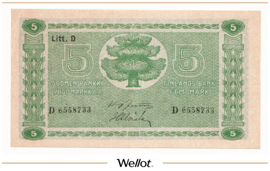 Изображение лота 5 Марок 1939 Финляндия AUNC