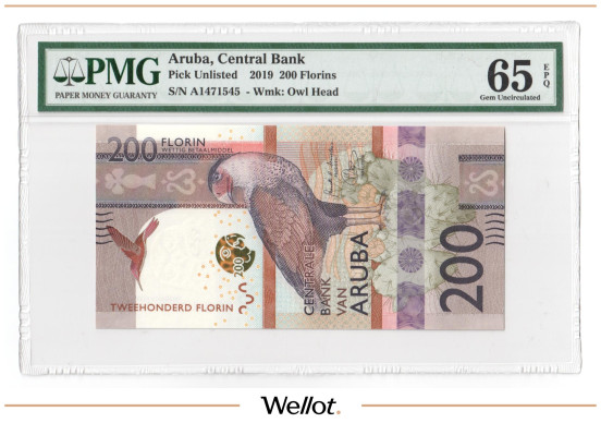 Изображение лота 200 Флоринов 2019 Аруба PMG 65 EPQ UNC