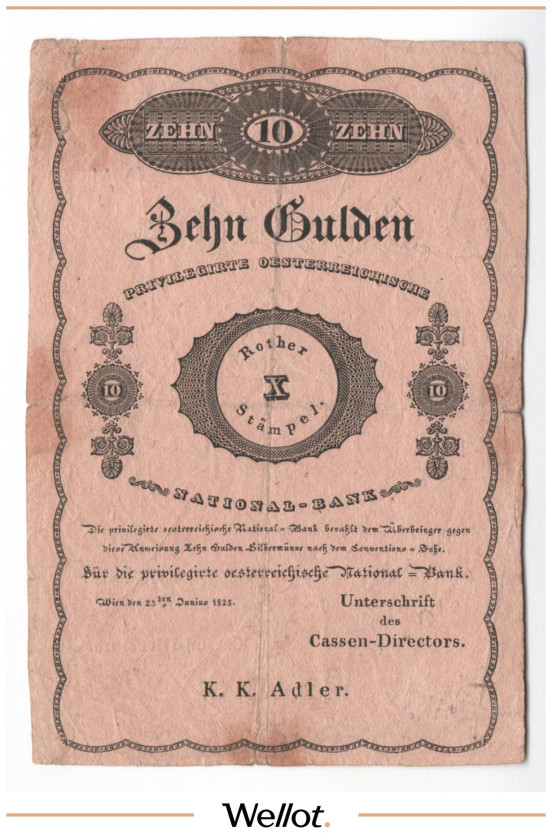 Изображение лота 10 Гульденов 1825 Австрия Формуляр