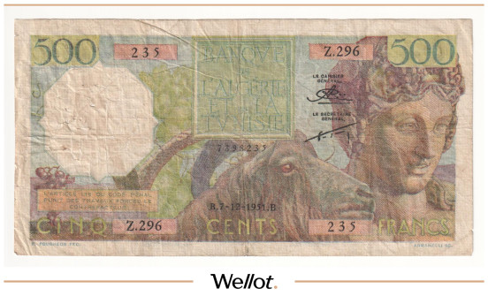 Изображение лота 500 Франков 1951 Алжир