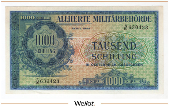 Изображение лота 1000 Шиллингов 1944 Австрия Военная Администрация Союзников AUNC