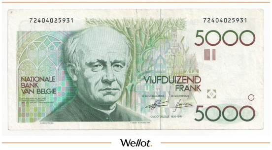 Изображение лота 5000 Франков ND (1982-1992) Бельгия