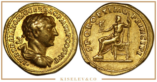 Изображение лота Аурей 107 Траян Римская Империя АUNC