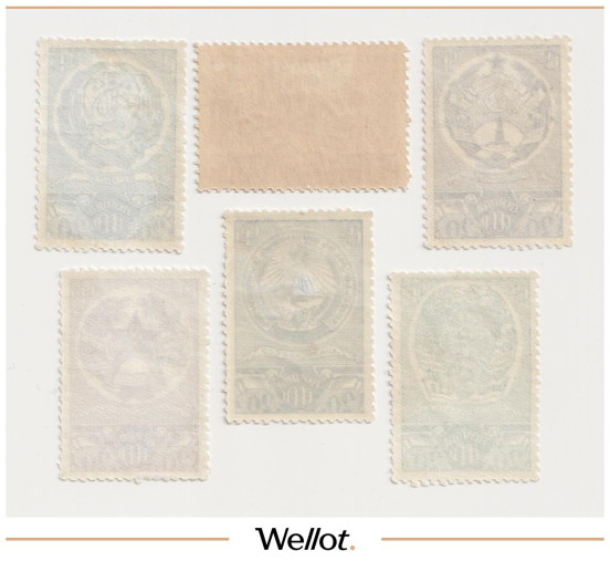 Изображение лота 20-40 Копеек 1937-1938 Россия Гербы Союзных Республик Почтовая Марка 6 шт