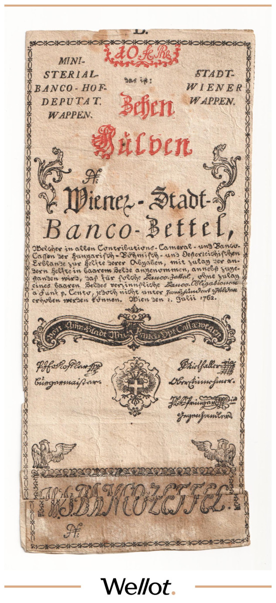 Изображение лота 10 Гульденов 1762 Австрия Формуляр