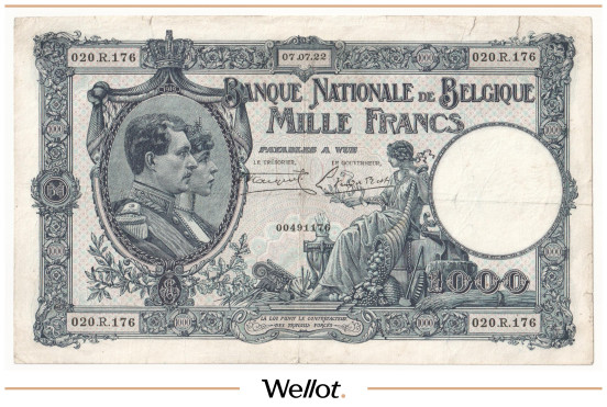 Изображение лота 1000 Франков 1922 Бельгия