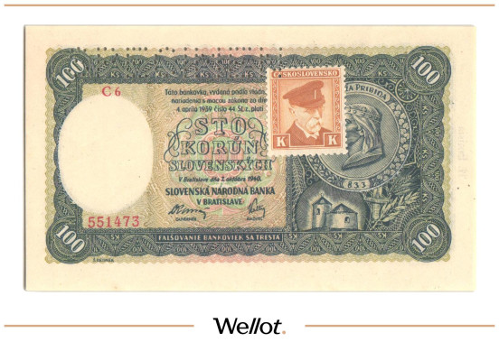 Изображение лота 100 Крон 1940 (1945) Чехословакия Образец