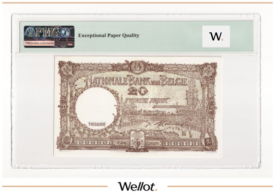 Изображение лота 20 Франков 1947 Бельгия PMG 66 EPQ UNC
