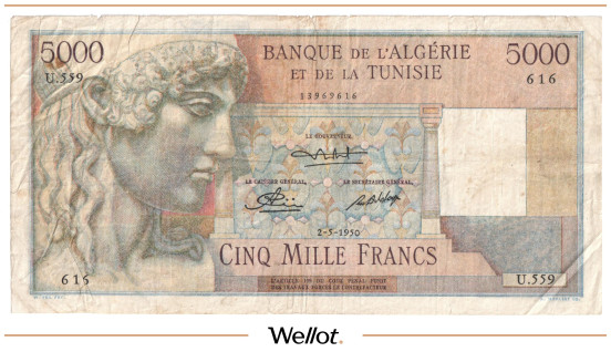 Изображение лота 5000 Франков 1950 Алжир