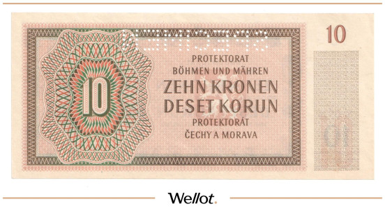 Изображение лота 10 Крон 1942 Богемия и Моравия Образец UNC-