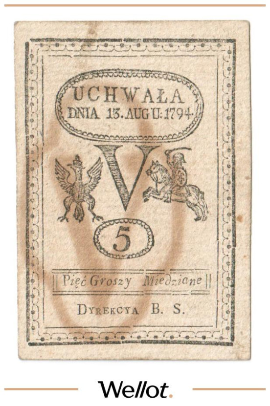 Изображение лота 5 Грошей 1794 Польша UNC