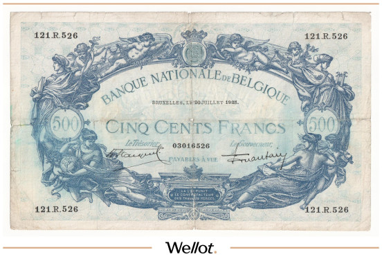 Изображение лота 500 Франков 1925 Бельгия