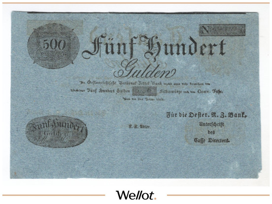 Изображение лота 500/1000 Гульденов 1816 Австрия Формуляр