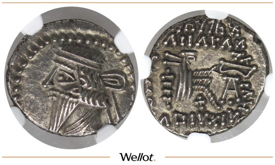 Изображение лота Драхма 128-147 Митридат V Парфянское Царство NGC AU