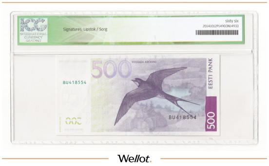 Изображение лота 500 Крон 2007 Эстония ICG 66 UNC