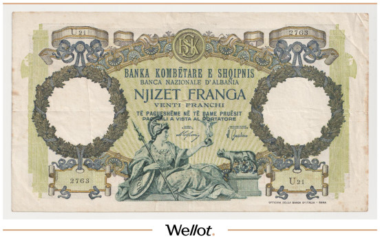 Изображение лота 20 Франга ND (1939) Албания