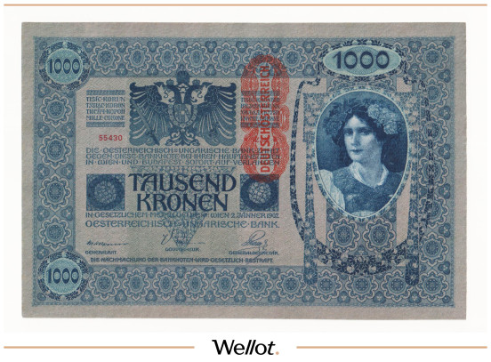 Изображение лота 1000 Крон 1902 (1919) Австрия UNC