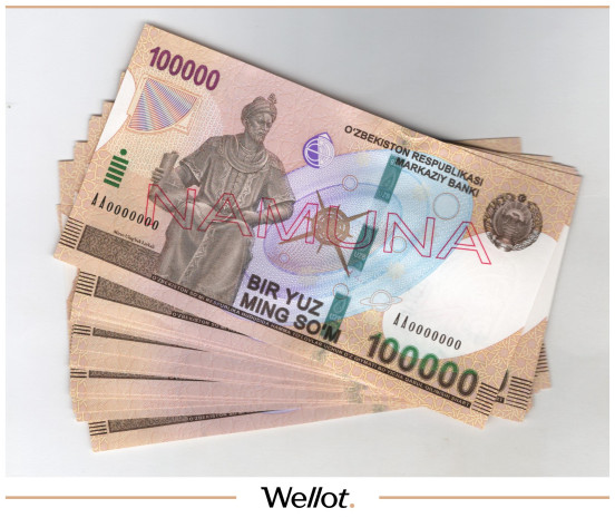 100000 Сумов 2019 Узбекистан 15шт Образец UNC