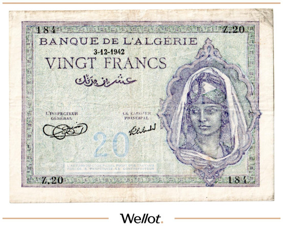 Изображение лота 20 Франков 1942 Алжир