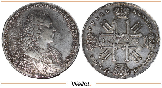 Изображение лота 1 Рубль 1728 Петр II