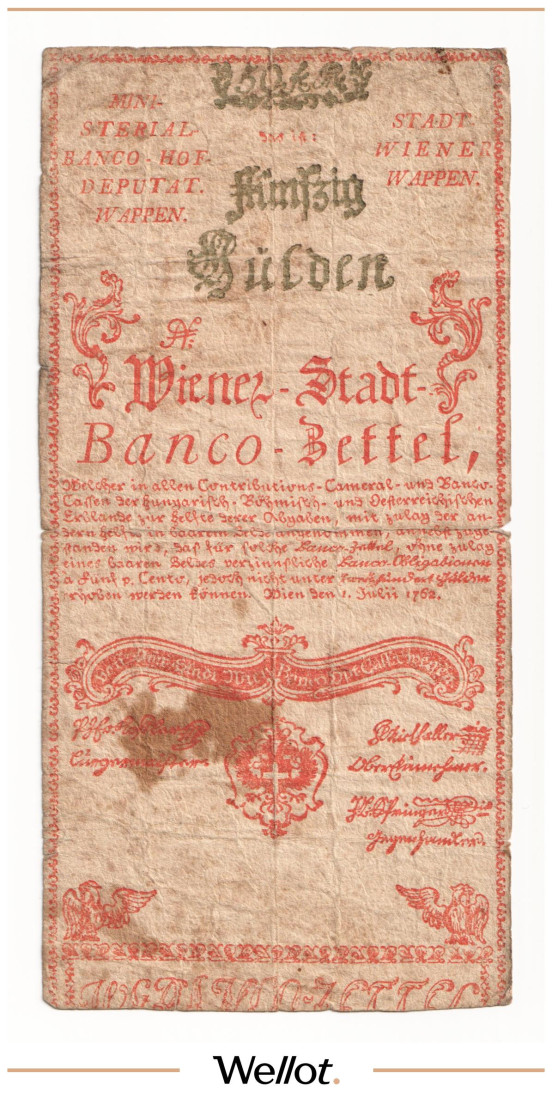 Изображение лота 50 Гульденов 1762 Австрия Формуляр