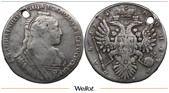 Изображение лота 1 Рубль 1734 Анна Иоанновна