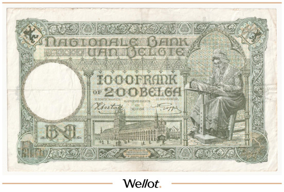 Изображение лота 1000 Франков (200 Белгов) 1941 Бельгия