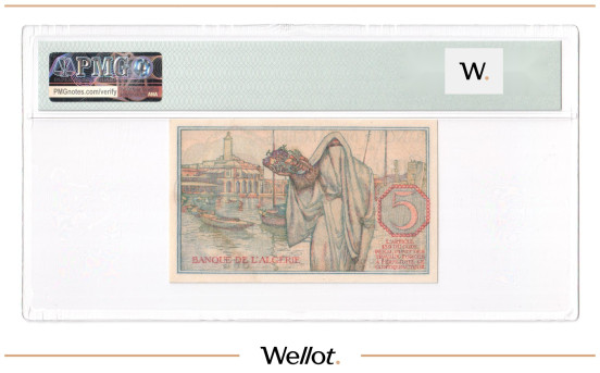 Изображение лота 5 Франков 1944 Алжир PMG 64 UNC