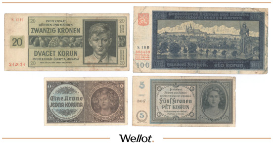 Изображение лота 1-5-20-100 Крон 1940-1944 Богемия и Моравия