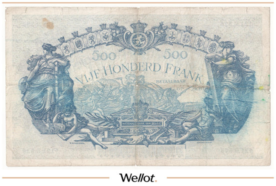 Изображение лота 500 Франков 1925 Бельгия