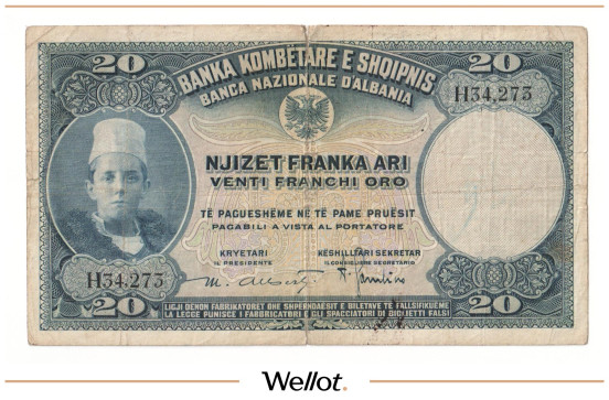 Изображение лота 20 Франков ND (1926) Албания