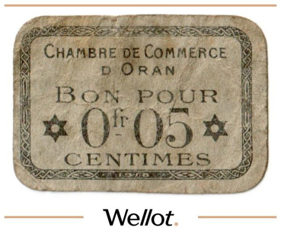 Изображение лота 5 Сантимов 1918 Алжир Оран Торговая Палата