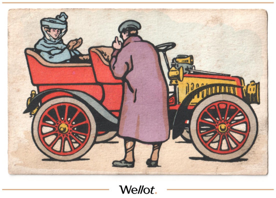 Изображение лота Открытка с Автомобилем 1900-е