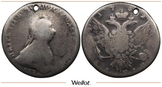 Изображение лота 1 Рубль 1762 СПБ НК Петр III