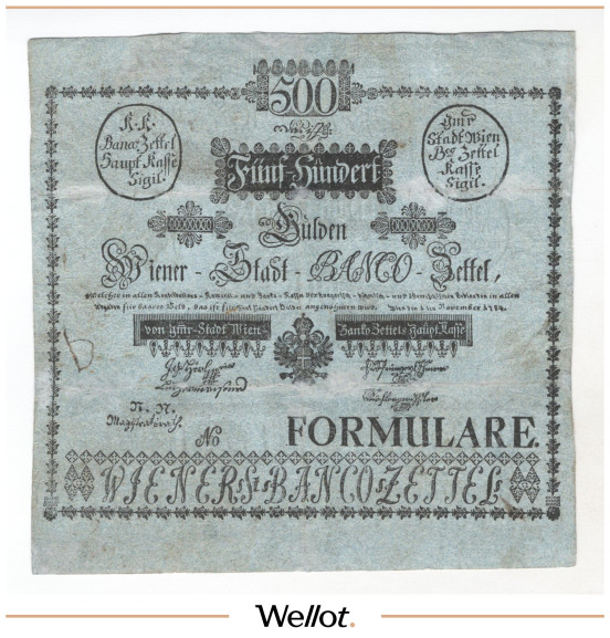 Изображение лота 500 Гульденов 1784 Австрия Формуляр