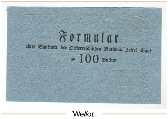 Изображение лота 100 Гульденов 1816 Австрия Формуляр UNC
