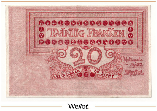 Изображение лота 20 Франков 1914 Бельгия