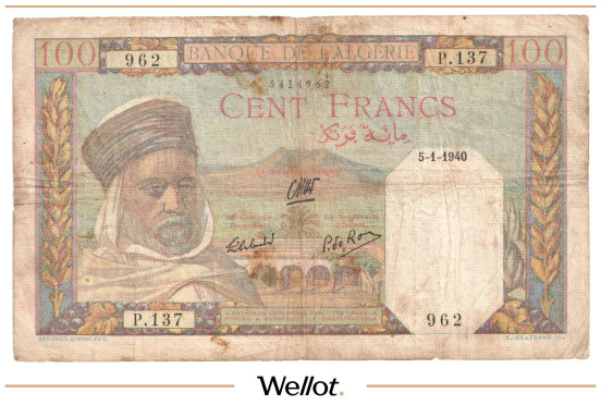 Изображение лота 100 Франков 1940 Алжир