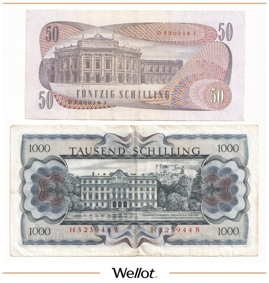 Изображение лота 50-1000 Шиллингов 1966-1970 Австрия