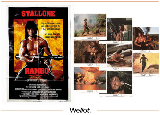 Изображение лота Плакат к Фильму «Rambo» + 8 Мини-Постеров 1985