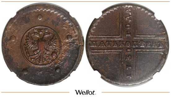 Изображение лота 5 Копеек 1730 МД Анна Иоанновна NGC AU58BN