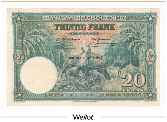 Изображение лота 20 Франков 1949 Бельгийское Конго