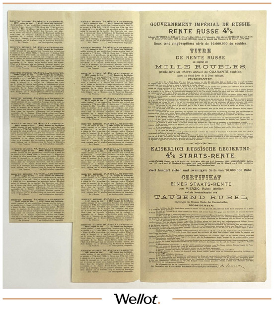 Изображение лота 1000 Рублей 1902 Российская Империя Государственная 4% Рента Именная