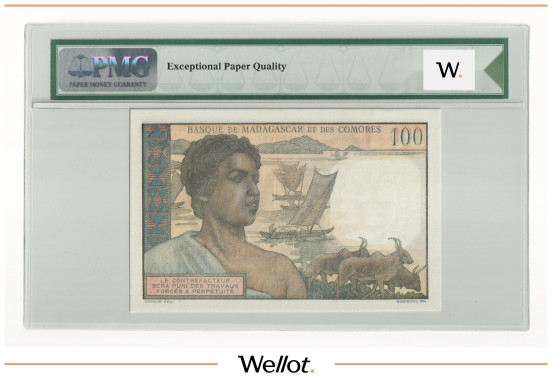 Изображение лота 100 Франков ND (1960-1963) Коморы PMG 67 EPQ UNC