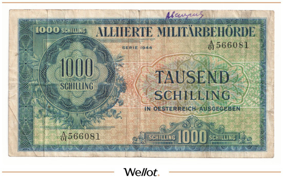 1000 Шиллингов 1944 Австрия Военная Администрация Союзников