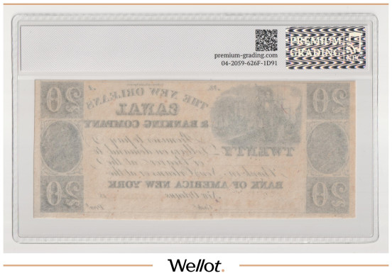 Изображение лота 20 Долларов ND (1830е) США Луизиана Новый Орлеан Canal and Banking Company PG 64 UNC
