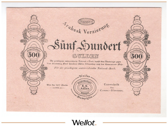 Изображение лота 500 Гульденов 1825 Австрия Формуляр